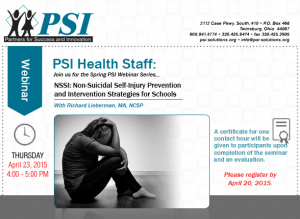 PSI Health Services Self-injury Webinar